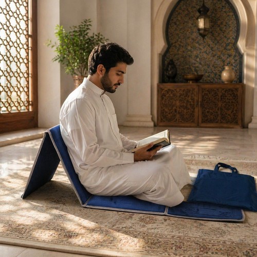Foldable backrest prayer mat - backrest,
