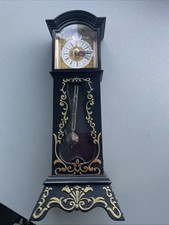 Yaps Vintage Miniature Black Grandfather Clock Made In Hong Kong Working
