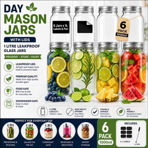 Pack mason jars - 6/12,