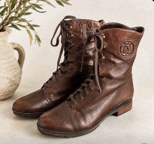 Vintage brown leather combat - vintage,
