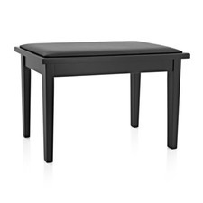 Duet Piano Stool with Storage by Gear4music Matte Black