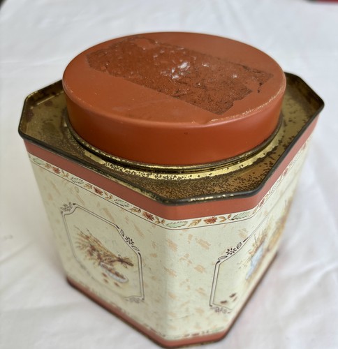 Vintage tin tea caddy 1970s - vintage,
