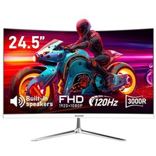 Gawfolk 24 Inch Curved Gaming Monitor, Built-in Speakers, 120Hz, 1920x1080P F...