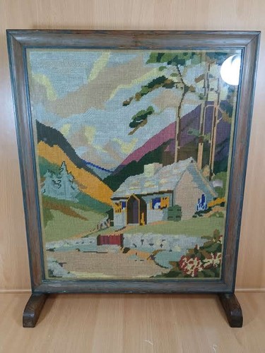 Vintage wooden fire guard - vintage,