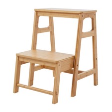 Bamboo Wooden Step Stool Heavy