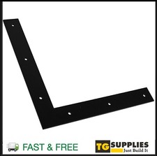 Black Heavy Duty Flat Corner Bracket L Shape Angle Repair Mending Corner Brace
