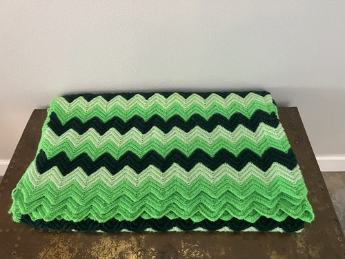 Handmade afghan zigzag chevron - afghan,