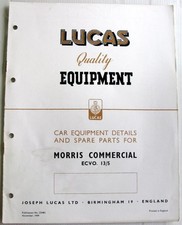 Lucas MORRIS Commercial ECVO 13/5 Nov 1949 Electrics Equipment & Spare Parts