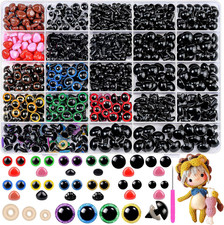 1100PCS Safety Eyes and Noses, Amigurumi Safety Eyes for Crocheting, Colorful Do