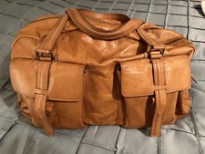 BOSS Tan Leather Holdall