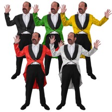 MENS SEQUIN TAILCOAT DANCE TROUPE SCHOOL SHOWMAN COSTUME FANCY DRESS XS-XXL