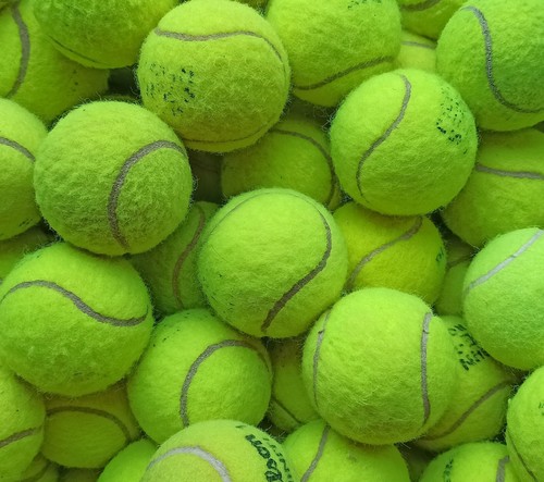 Used tennis balls for - 30, dogs