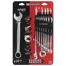 Facom Tools New 14 Piece Combination Spanner Wrench Set 7mm > 24mm In Clip