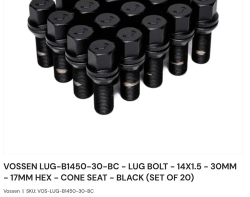 Vossen wheel lug bolts - wheel, pack
