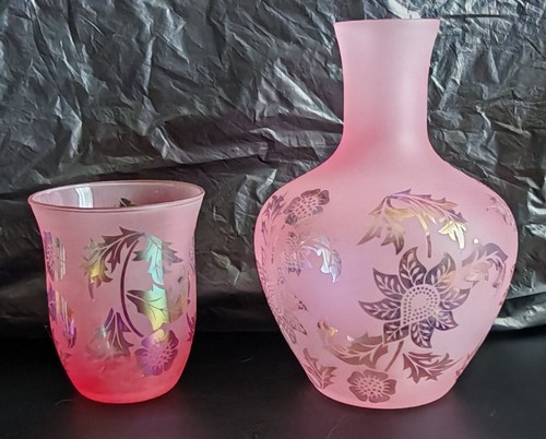 Vintage frosted pink - frosted, glass