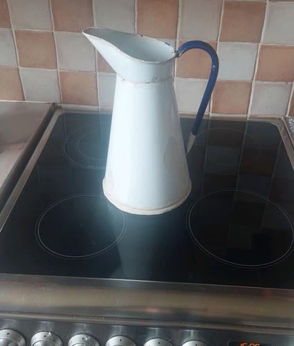 Vintage enamel jug - enamel,