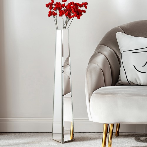 Tall mirrored floor vase - tall,