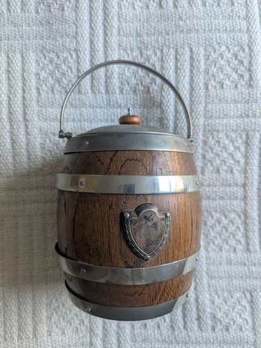 Vintage 1920s oak metal - vintage, banded
