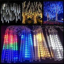 LED Solar Lights Meteor Shower Rain Tree String Light Outdoor Garden Party Decor