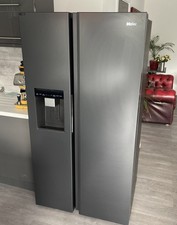 Haier HSW59F18EIPT Fridge Freezer American Style 60/40 Plumbed - Black