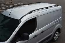 Black Aluminium Roof Rack Rails Side Bars To Fit L2 Ford Transit Connect (2012+)