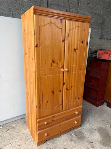 Brown pine cupboard - pine,