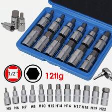 ALLEN KEY / HEX BIT SOCKET SET 12pcs 1/2" Drive Metric 5-22mm - H5 to H22 UK