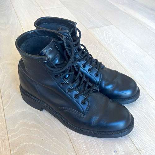 Chippewa black leather - chippewa, 6”black