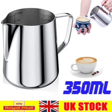 350ml Stainless Steel Milk Pour Pot Coffee Frothing Jug Container Metal Cup Mug