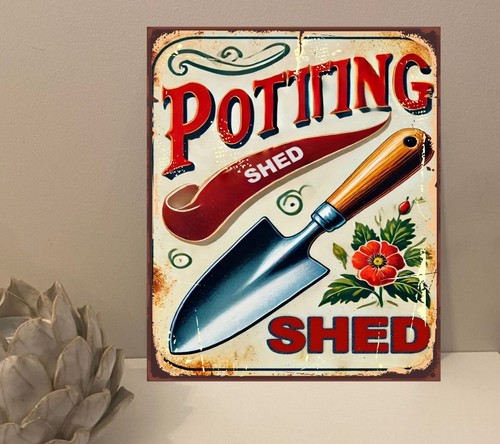 Potting shed garden plants - potting,