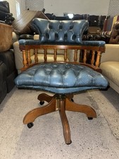 Chesterfield Blue Real Leather