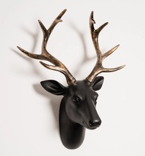 43cm Black & Gold Stag Head