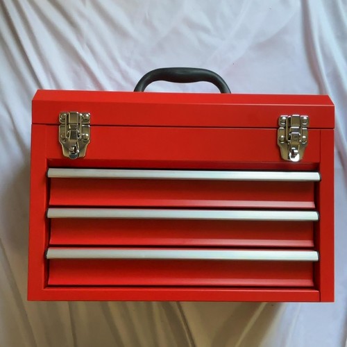 Red metal toolbox - metal,