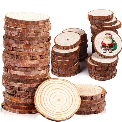 120pc wood slices round - 30/60/120pc,