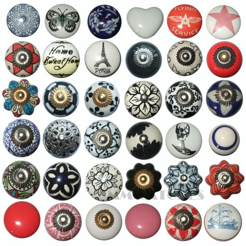 Vintage ceramic door knobs - door,