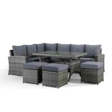 9 SEATER RATTAN GARDEN FURNITURE SOFA DINING TABLE SET CONSERVATORY OUTDOOR