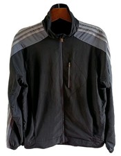 Adidas Mens Jacket L Large Black Lined Loose Fit Oversized Vintage Retro 00s