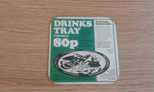 Coates somerset cider beermat - coates,