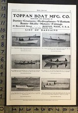 1913 TOPPAN BOAT COMPANY BOSTON LAUNCH DORY FISH CRUISER MOTOR MARINE AD 33455