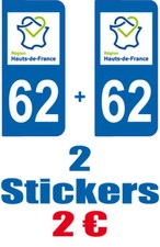 2 STICKERS PLATE CAR REGISTRATION DEPARTMENT LOGO 62