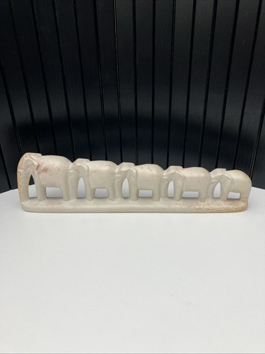 Carved soapstone elephants - carved,
