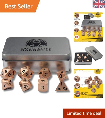 Copper polyhedral rpg dice set - copper,