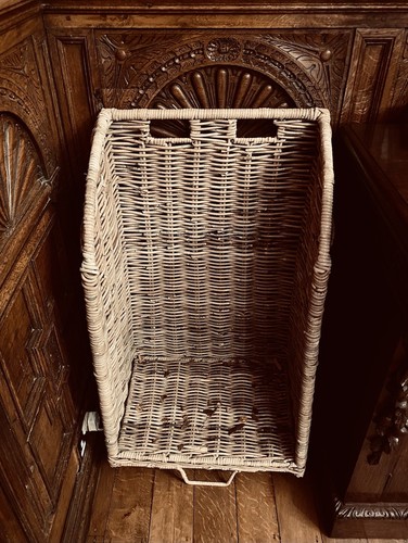Large wicker log basket - wicker, on
