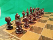 Wooden Chess Set 44 Cm Vintage