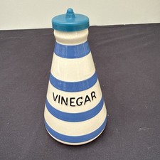 Chef Ware Staffordshire Ironstone Vinegar Bottle Lid Blue White.    (B33)