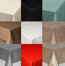 Plain Textured Pvc Oil Vinyl Table Cloth Modern Wipe Clean Black White Cream New