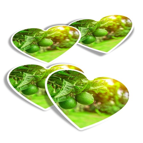 Heart stickers citrus - 4x,