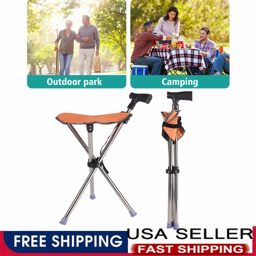 Folding walking stick seat - folding,
