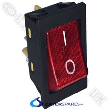 LINCAT NE14 RED NEON ROCKER SWITCH POWER ON OFF CHIP SCUTTLE GRIDDLE OVEN 30AMP