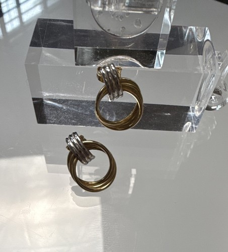 Yellow and white - 14k, hoop